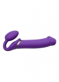Фиолетовый безремневой вибрострапон Silicone Bendable Strap-On - size XL - Strap-on-me - купить с доставкой в Пушкино