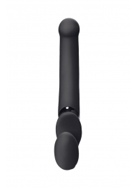 Черный безремневой вибрострапон Silicone Bendable Strap-On - size XL - Strap-on-me - купить с доставкой в Пушкино