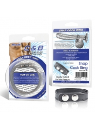 Кольцо на пенис SNAP COCK RING из искусственной кожи на клепках - BlueLine - в Пушкино купить с доставкой