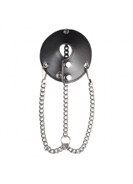 Утяжка для мошонки из искусственной кожи с цепочками PARACHUTE BALL STRETCHER - BlueLine - купить с доставкой в Пушкино