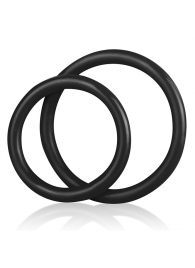 Набор из двух черных силиконовых колец разного диаметра SILICONE COCK RING SET - BlueLine - в Пушкино купить с доставкой