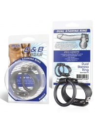 Двойное кольцо выносливости на пенис DUAL STAMINA RING - BlueLine - в Пушкино купить с доставкой