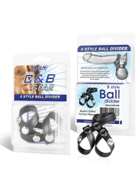 Разделитель мошонки из искусственной кожи на клепках 8 STYLE BALL DIVIDER - BlueLine - купить с доставкой в Пушкино