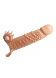 Телесная удлиняющая вибронасадка Penis Sleeve Connor - 17 см. - Baile - в Пушкино купить с доставкой