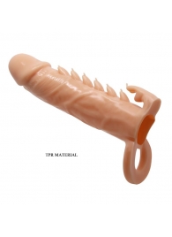 Телесная удлиняющая насадка Penis Sleeve Emmitt - 17 см. - Baile - в Пушкино купить с доставкой