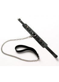 Черный ошейник с шипами и поводком - Crazy Handmade - купить с доставкой в Пушкино