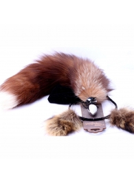 Игровой комплект: серебристая анальная пробка с пушистым хвостом и ободок-ушки - Crazy Handmade - купить с доставкой в Пушкино