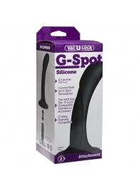 Черная изогнутая насадка Vac-U-Lock G-Spot - 16,5 см. - Doc Johnson - купить с доставкой в Пушкино