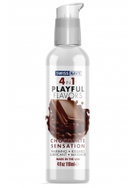 Массажный гель 4-в-1 Chocolate Sensation с ароматом шоколада - 118 мл. - Swiss navy - купить с доставкой в Пушкино