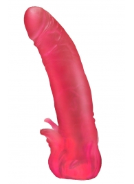 Розовая насадка для страпона с клиторальными лепестками - 18,5 см. - LOVETOY (А-Полимер) - купить с доставкой в Пушкино