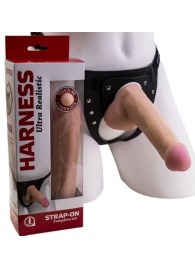 Страпон Harness из двух предметов: трусики с плугом и насадка-фаллос - 17 см. - LOVETOY (А-Полимер) - купить с доставкой в Пушкино