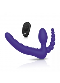 Фиолетовый безремневой страпон с пультом ДУ 7’’ Remote Control Strapless - 24 см. - Pegasus - купить с доставкой в Пушкино