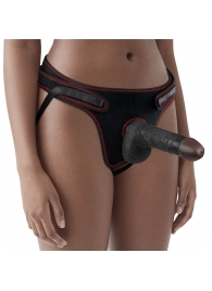 Женский темнокожий страпон Easy Strapon Set 7 Inch - 18 см. - Lovetoy - купить с доставкой в Пушкино