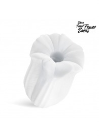 Белый нереалистичный мастурбатор в форме бутона цветка Datura - 1137 - в Пушкино купить с доставкой