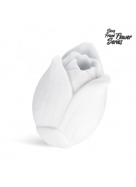 Белый нереалистичный мастурбатор в форме бутона цветка Lotus - 1137 - в Пушкино купить с доставкой