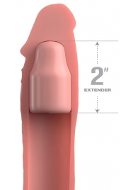 Телесная насадка-удлинитель 2 Inch Silicone X-tension with Strap - 20,3 см. - Pipedream - в Пушкино купить с доставкой
