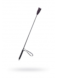 Чёрный стек с кожаной ручкой - 58 см. - Sitabella - купить с доставкой в Пушкино