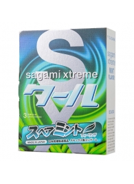 Презервативы Sagami Xtreme Mint с ароматом мяты - 3 шт. - Sagami - купить с доставкой в Пушкино