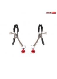 Серебристые зажимы на соски с шариками - Notabu - купить с доставкой в Пушкино