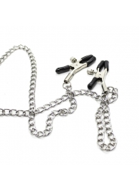 Зажимы для сосков с ремешком и кольцом для пениса - Notabu - купить с доставкой в Пушкино