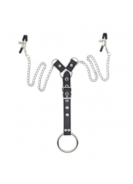 Зажимы для сосков с ремешком и кольцом для пениса - Notabu - купить с доставкой в Пушкино