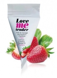 Съедобное согревающее массажное масло Love Me Tender Strawberry с ароматом клубники - 10 мл. - Love to Love - купить с доставкой в Пушкино