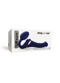 Синий безремневой страпон Multi Orgasm Size S с клиторальной стимуляцией - Strap-on-me - купить с доставкой в Пушкино