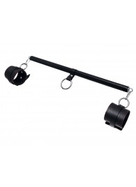 Черная распорка для ног с кожаными манжетами - Pecado - купить с доставкой в Пушкино