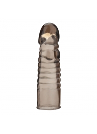 Дымчатая насадка-удлинитель Ribbed Realistic Penis Enhancing Sleeve Extension - 15,2 см. - BlueLine - в Пушкино купить с доставкой