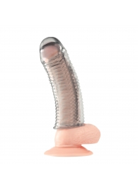 Текстурированная насадка на пенис Clear Textured Penis Enhancing Sleeve Extension - 16,5 см. - BlueLine - в Пушкино купить с доставкой