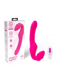 Розовый безремневой страпон на радиоуправлении Strapless Together - 22 см. - Together Toy - купить с доставкой в Пушкино