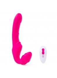 Розовый безремневой страпон на радиоуправлении Strapless Together - 22 см. - Together Toy - купить с доставкой в Пушкино