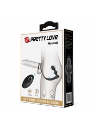 Черный вибростимулятор простаты с фиксацией кольцами Marshall - Baile - в Пушкино купить с доставкой