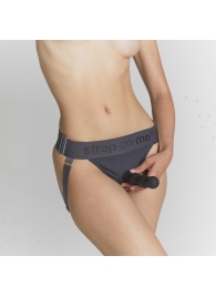 Серые трусики для фиксации насадок Strap-on-me Harness Lingerie Unique - Strap-on-me - купить с доставкой в Пушкино