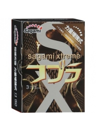 Суженные к основанию презервативы Sagami Xtreme COBRA - 3 шт. - Sagami - купить с доставкой в Пушкино