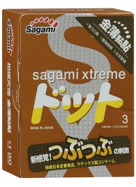 Презервативы Sagami Xtreme FEEL UP с точечной текстурой и линиями прилегания - 3 шт. - Sagami - купить с доставкой в Пушкино