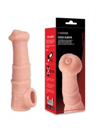 Телесная фантазийная насадка на член Cock Sleeve Size M - KOKOS - в Пушкино купить с доставкой