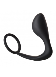 Черное эрекционное кольцо с анальной пробкой Anal Plug With Cockring - Dream Toys - в Пушкино купить с доставкой