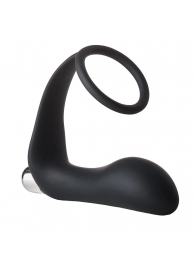 Черное эрекционное кольцо с вибропробкой Vibrating Anal Plug With Cockring - Dream Toys - в Пушкино купить с доставкой