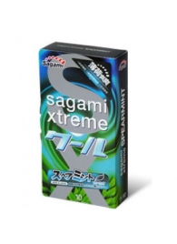 Презервативы Sagami Xtreme Mint с ароматом мяты - 10 шт. - Sagami - купить с доставкой в Пушкино