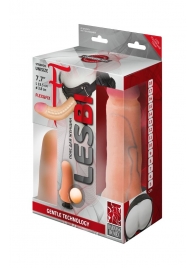 Телесный страпон Harness LESBI с вагинальной пробкой - 16,5 см. - LOVETOY (А-Полимер) - купить с доставкой в Пушкино