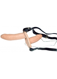 Телесный женский страпон с вагинальной пробкой Strap-On Duo - 15 см. - Orion - купить с доставкой в Пушкино