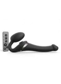 Черный безремневой страпон Multi Orgasm Size S с клиторальной стимуляцией - Strap-on-me - купить с доставкой в Пушкино
