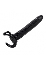 Чёрная насадка-фаллос для двойного проникновения INFLATABLE DILDO SLIM DONG  - 13,5 см. - Toyz4lovers - в Пушкино купить с доставкой
