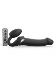 Черный безремневой страпон Multi Orgasm Size L с клиторальной стимуляцией - Strap-on-me - купить с доставкой в Пушкино