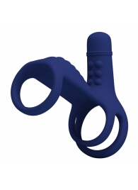 Синяя вибронасадка на пенис Vibrating Penis Sling - Baile - в Пушкино купить с доставкой