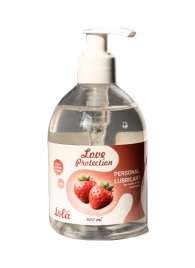 Лубрикант на водной снове Love Protection Strawberry с ароматом клубники - 300 мл. - Lola Games - купить с доставкой в Пушкино
