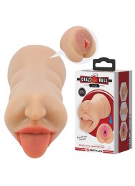 Телесный двусторонний мастурбатор Sarah - ротик и вагина - Baile - в Пушкино купить с доставкой