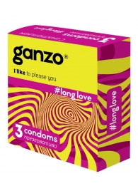 Презервативы с анестетиком для продления удовольствия Ganzo Long Love - 3 шт. - Ganzo - купить с доставкой в Пушкино