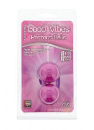 Фиолетовые вагинальные шарики на мягкой сцепке GOOD VIBES PERFECT BALLS - Dream Toys